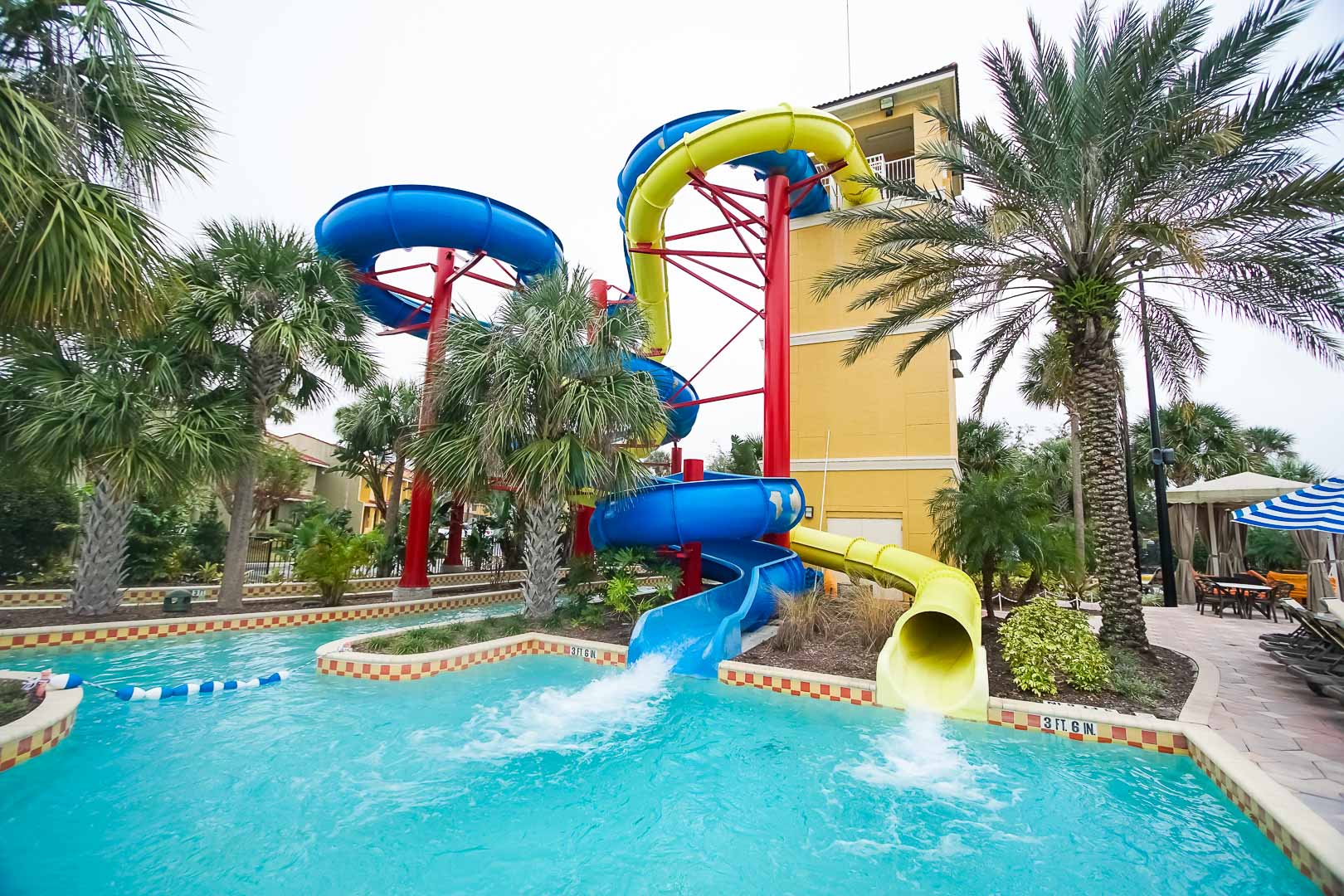 A fun-filled water-slide at VRI's Fantasy World Resort in Florida.